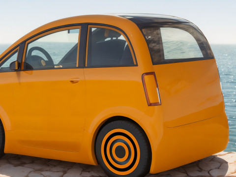 Tiny electric car Peripeteia solar 3D Model