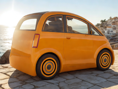 Tiny electric car Peripeteia solar 3D Model