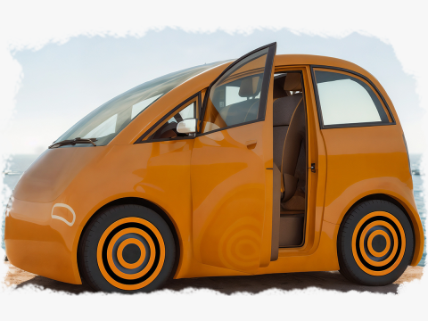 Tiny electric car Peripeteia solar 3D Model