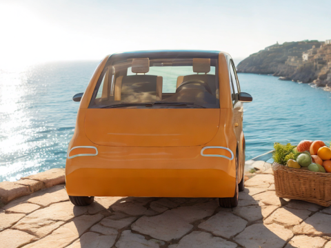 Tiny electric car Peripeteia solar 3D Model