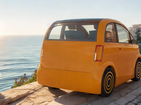 Tiny electric car Peripeteia solar 3D Model
