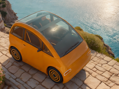 Tiny electric car Peripeteia solar 3D Model