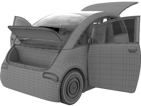 Tiny electric car Peripeteia solar 3D Model