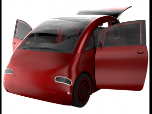 Tiny electric car Peripeteia red 3D Model