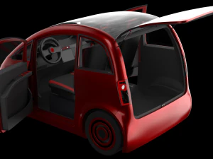 Tiny electric car Peripeteia red 3D Model