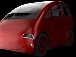 Tiny electric car Peripeteia red 3D Model