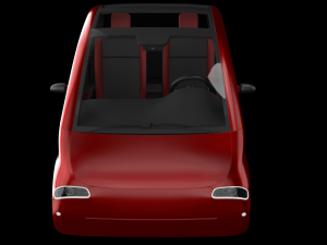 Tiny electric car Peripeteia red 3D Model