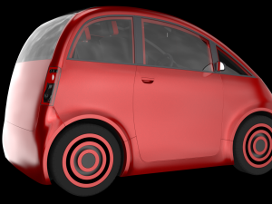 Tiny electric car Peripeteia red 3D Model