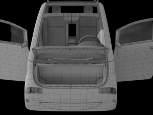 Tiny electric car Peripeteia red 3D Model