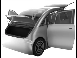 Piccola auto elettrica Peripeteia grigia Modello 3D
