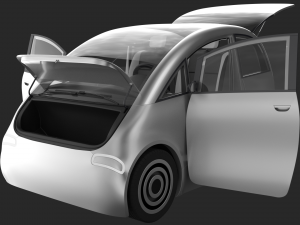 Tiny electric car Peripeteia grey 3D Model
