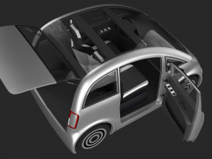 Tiny electric car Peripeteia grey 3D Model