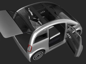 Tiny electric car Peripeteia grey 3D Model