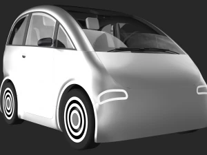 Tiny electric car Peripeteia grey 3D Model