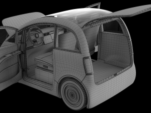 Tiny electric car Peripeteia grey 3D Model