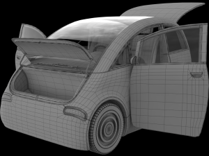 Tiny electric car Peripeteia grey 3D Model