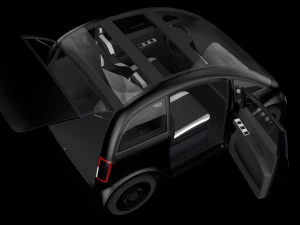 Tiny electric car Peripeteia black 3D Model