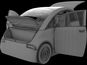 Tiny electric car Peripeteia black 3D Model