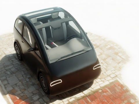 Tiny electric car Peripeteia black 3D Model