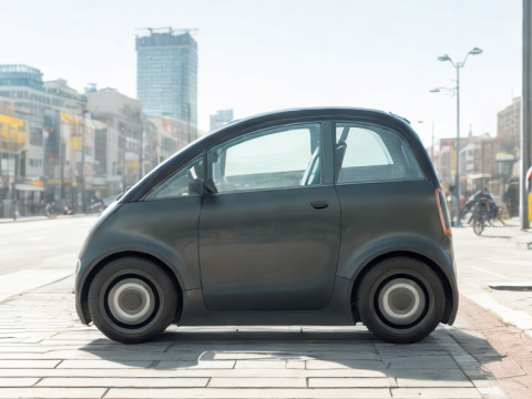 Tiny electric car Peripeteia black 3D Model