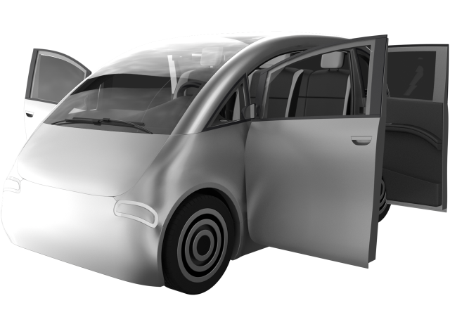 Small Electric Car Peripeteia Silver Model 3D .c4d .max .obj .3ds .fbx .stl .blend 