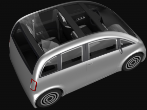 Small Electric Car Peripeteia Silver Model 3D