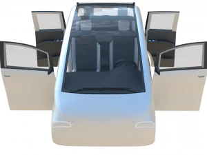 Coche el&eacute;ctrico peque&ntilde;o Peripeteia blanco Modelo 3D