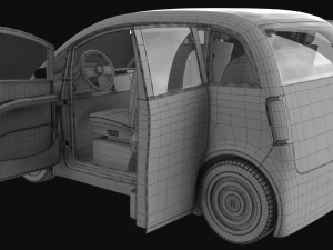 Small Electric Car Peripeteia white 3D Model