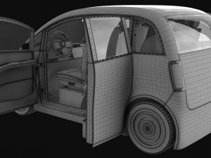 Small Electric Car Peripeteia white 3D Model