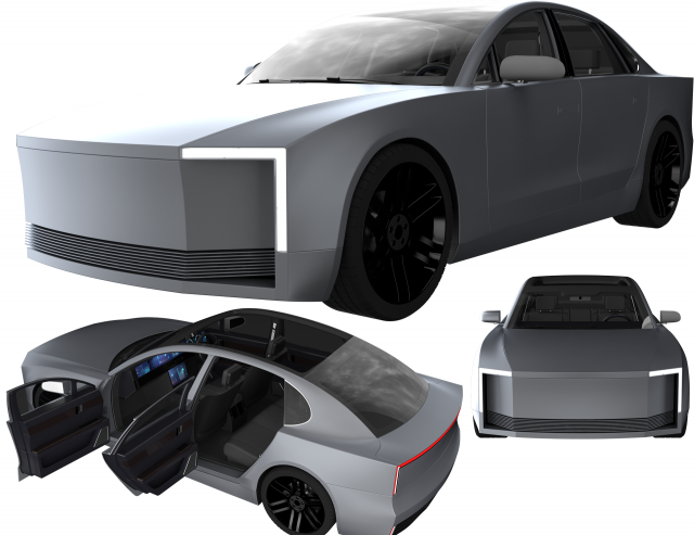 Electric Sedan Bestia Titanum 3D Model .c4d .max .obj .3ds .fbx .stl .blend 