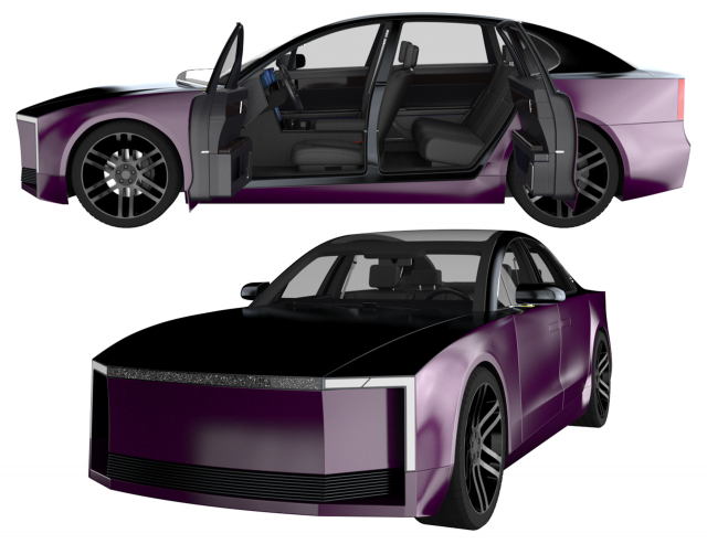 Generic Electric Sedan Bestia purple 3D-Modell .c4d .max .obj .3ds .fbx .stl .blend 