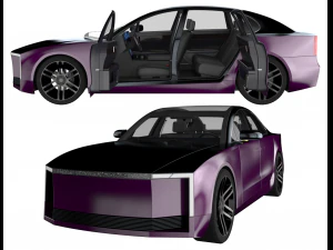 Generische elektrische Limousine Bestia lila 3D Modell