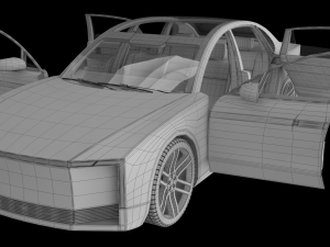 Generic Electric Sedan Bestia purple 3D-Modell