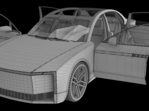 Generic Electric Sedan Bestia purple 3D-Modell
