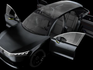 Electric Station Wagon black 3D Model