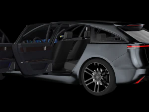 Electric Station Wagon black 3D Model