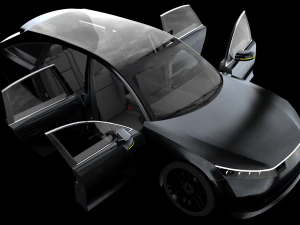 Electric Station Wagon black 3D Model