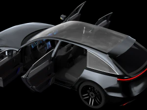 Electric Station Wagon black 3D Model