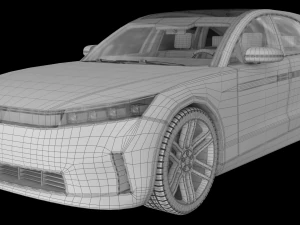 Electric Station Wagon black 3D Model