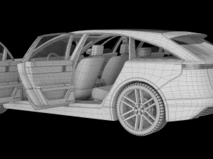 Electric Station Wagon black 3D Model