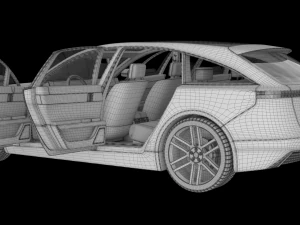 Electric Station Wagon black 3D Model