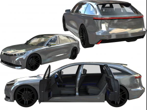 Station wagon elettrica Modello 3D