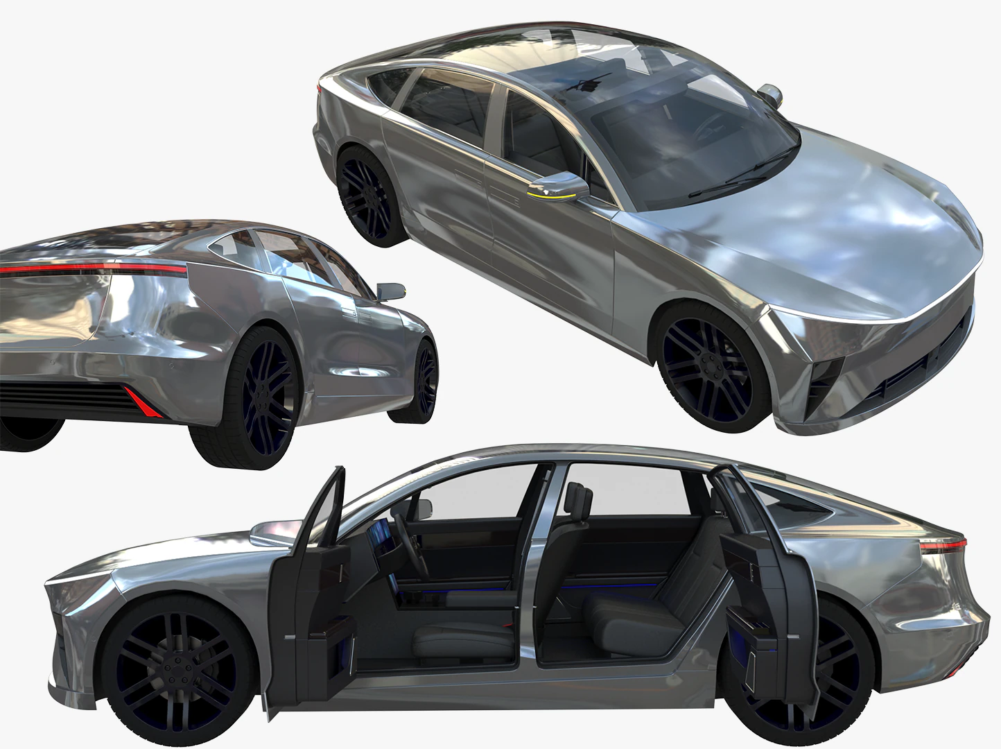 Electric car 3 3D Model .c4d .max .obj .3ds .fbx .stl .blend 