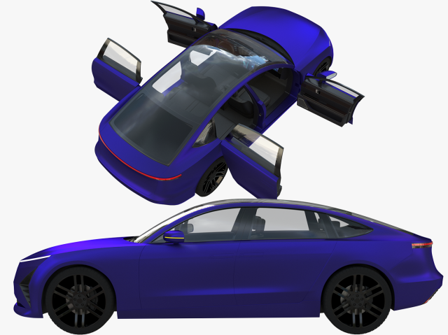 Electric car 2 3D Model .c4d .max .obj .3ds .fbx .stl .blend 