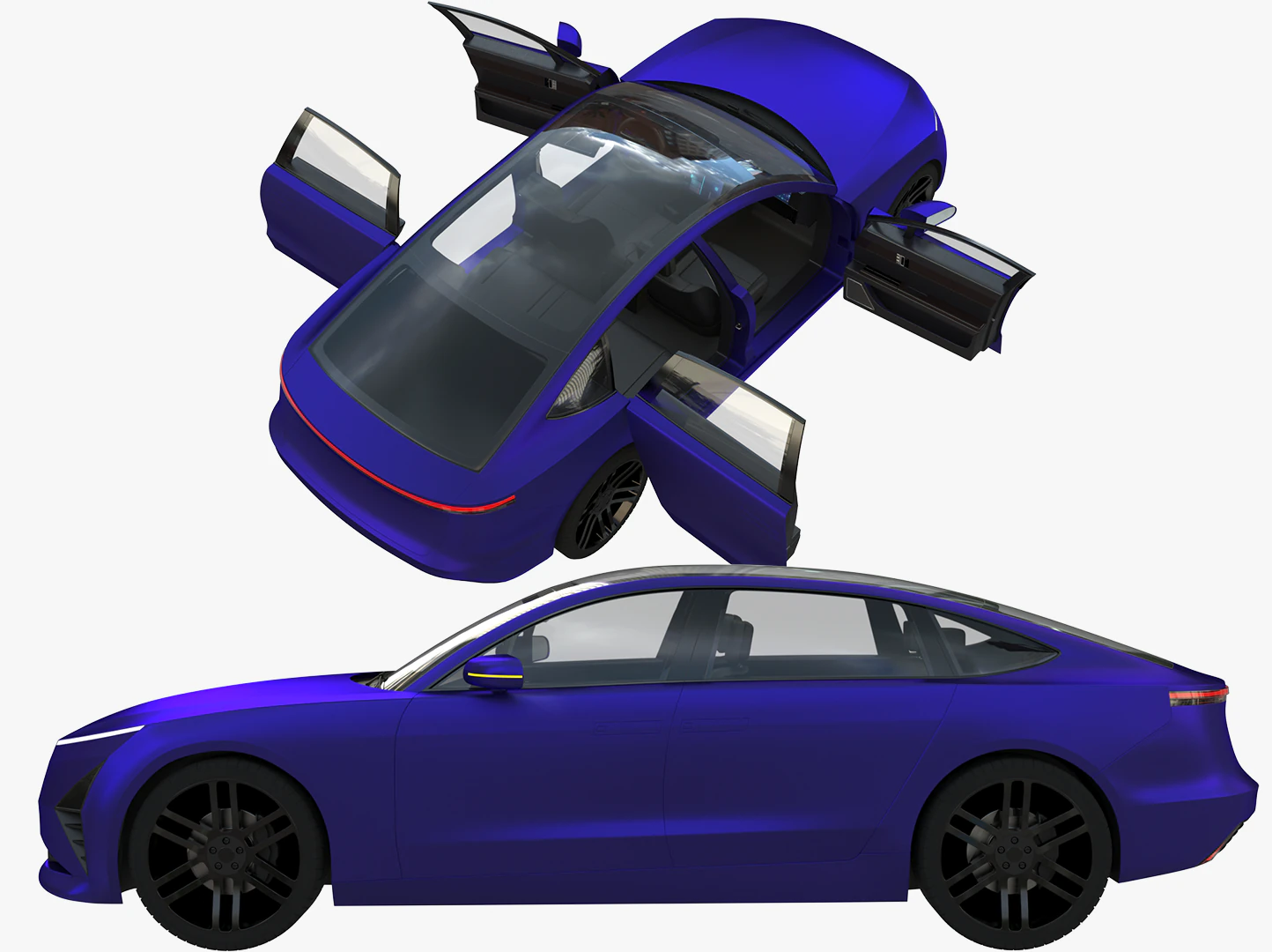 Electric car 2 3D Model .c4d .max .obj .3ds .fbx .stl .blend 