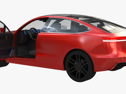 Electric Coupe SUV red 3D 모델