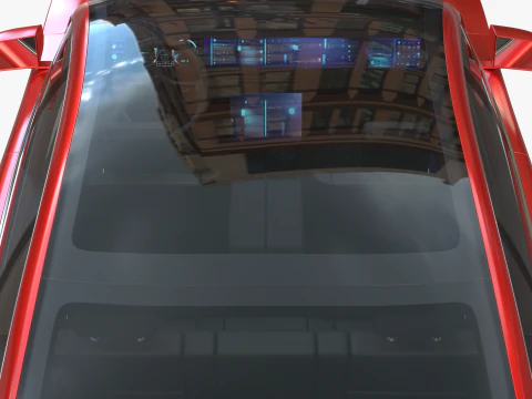 Electric Coupe SUV red 3D Model