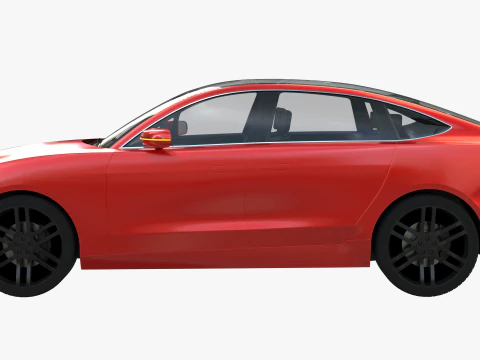 Electric Coupe SUV red 3D Model