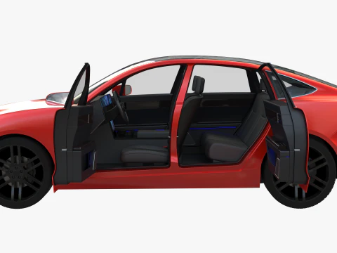 Electric Coupe SUV red 3D Model