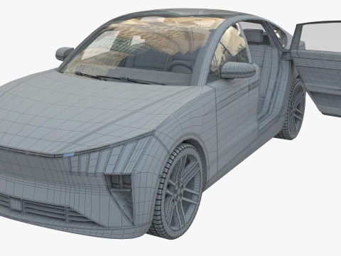 Electric Coupe SUV red 3D Model